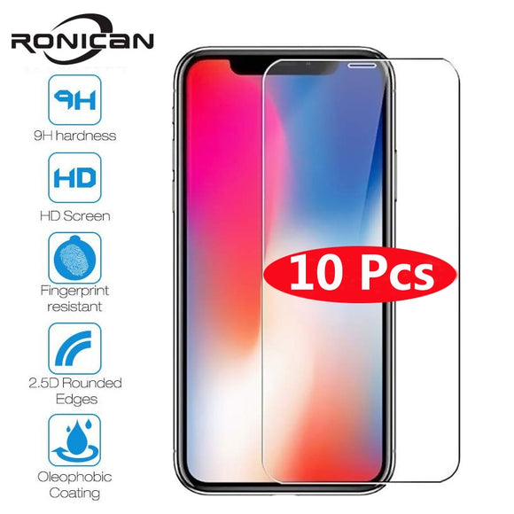 10Pcs Tempered Glass For iPhone X XS MAX XR 4 4s 5 5s